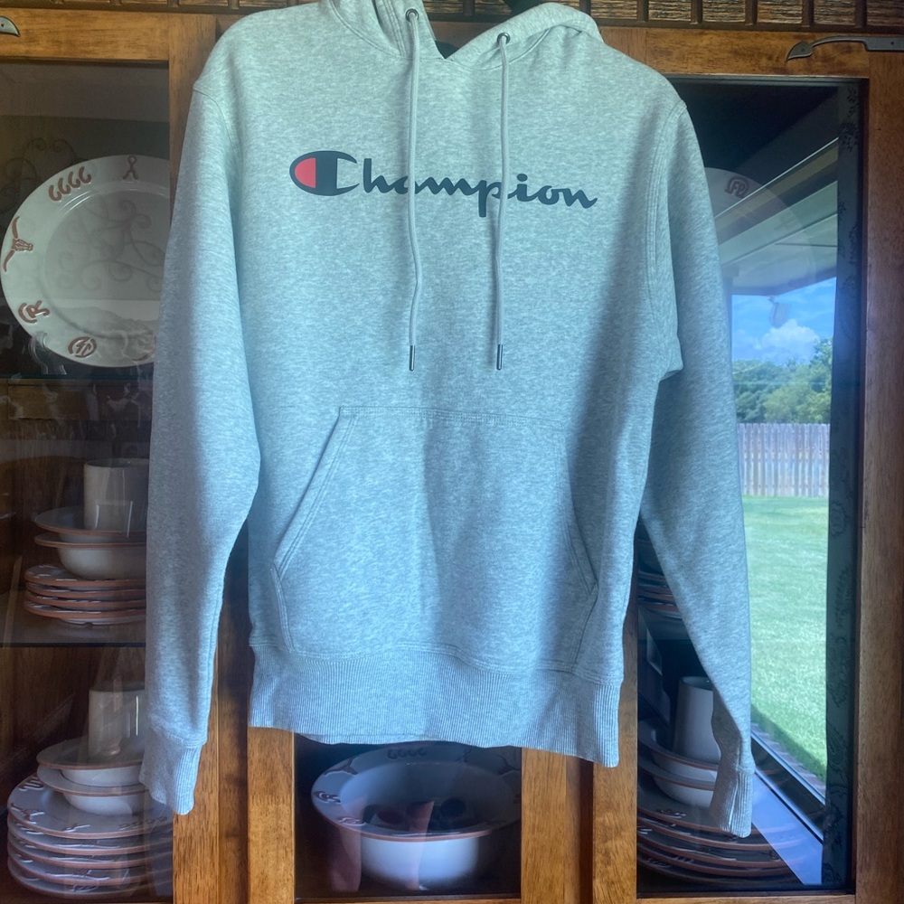 Champion Gray Sweater Classic Logo Design